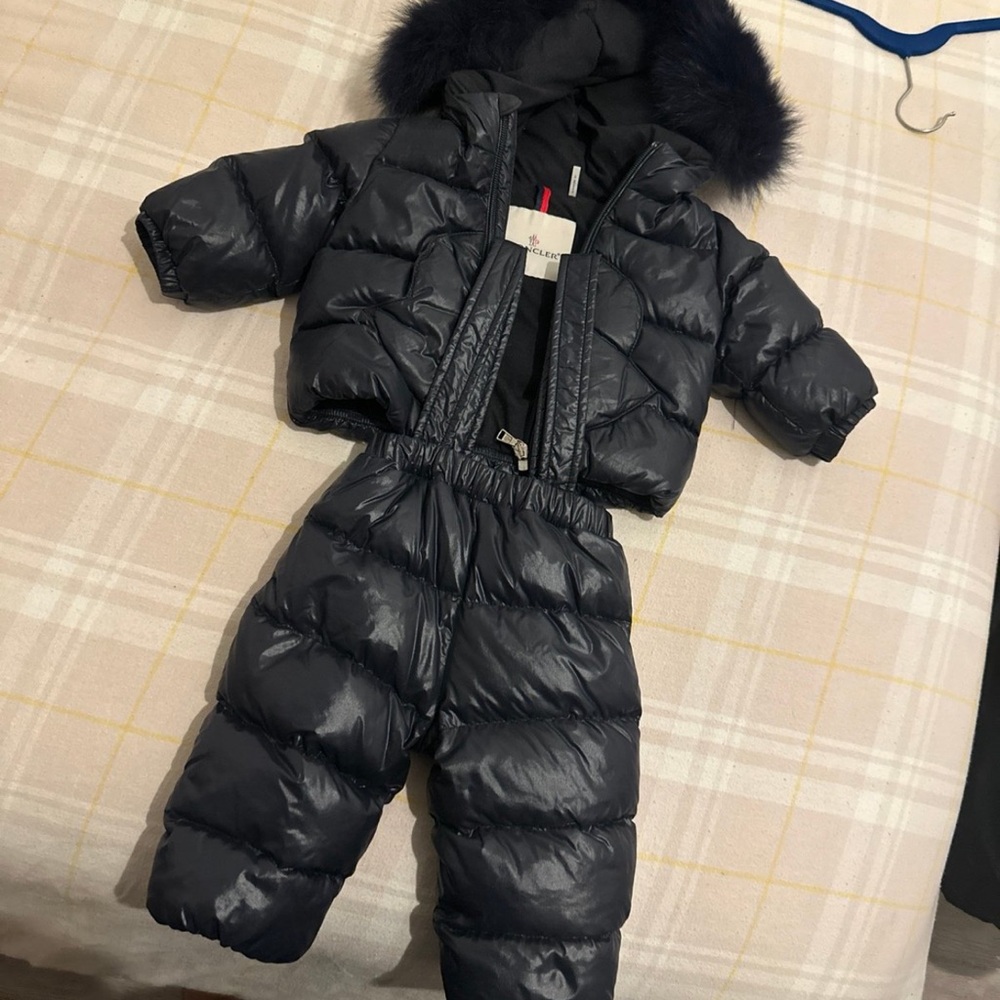 Moncler Navy Blue Puffer Jacket and Pants Set